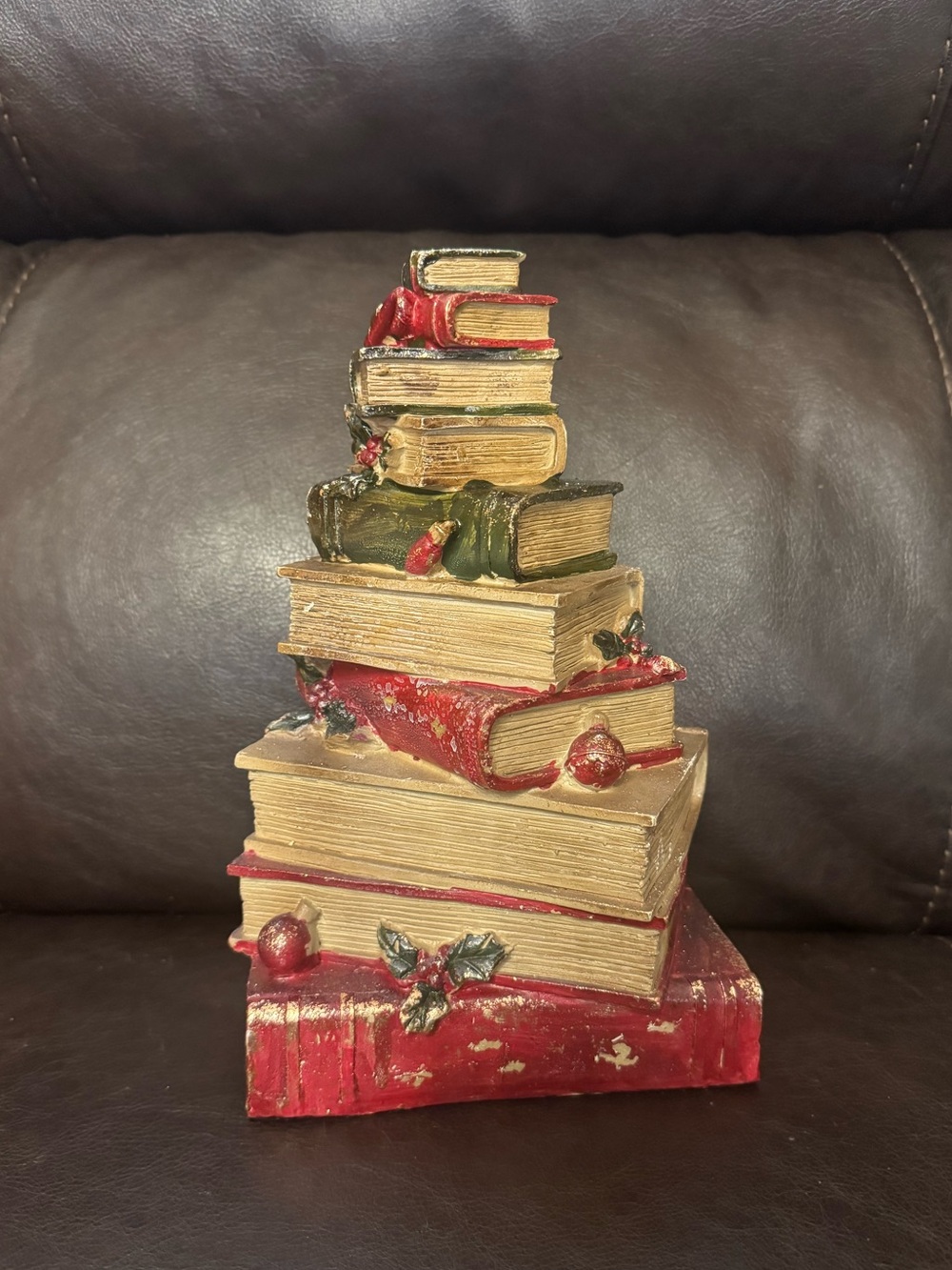 Holiday Stacked Books Decorative Figurine - Red & Green